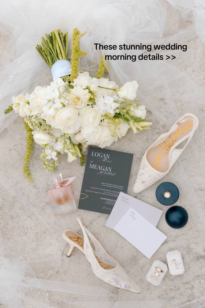 TikTok: wedding morning details: bouquet, shoes, and invitations